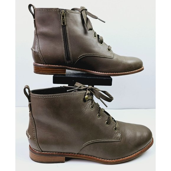 Sperry Topsider, Women's Green Ankle Bootie Lace-up, Leather, Dress Boot, 9M - Picture 3 of 10